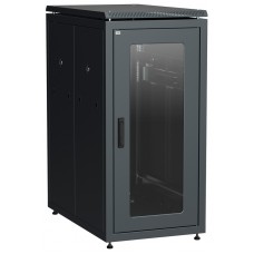 ITK Шкаф сетевой 19` LINEA N 24U 600х1000 мм стеклянная передняя дверь, задняя перфорированная черны